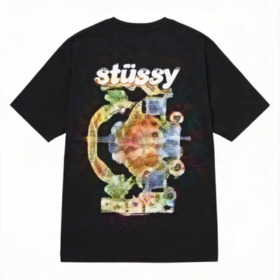 Stussy Black Cotton T-Shirt: Minimalist Streetwear Tee