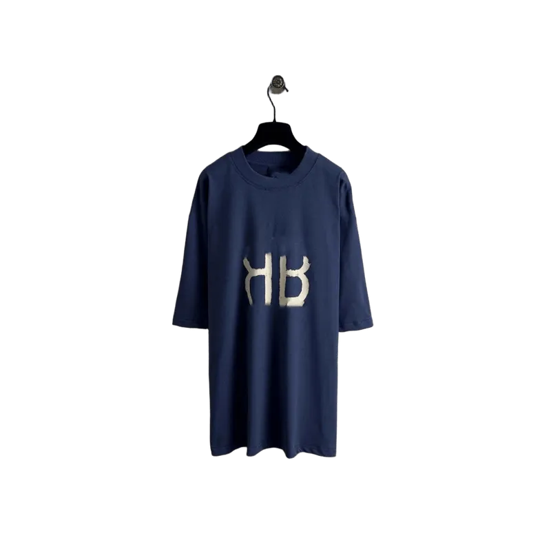 Balenciaga Deep Blue Logo T-Shirt: Soft Unisex Streetwear