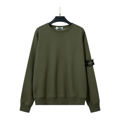 Stone Island Military Green Hoodie | Cotton Unisex Winter