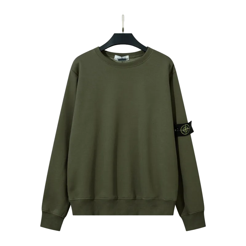 Stone Island Military Green Hoodie | Cotton Unisex Winter