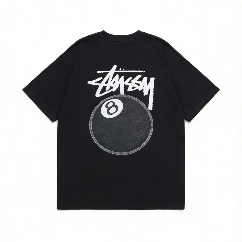 Stussy Black Cotton Tee: Unisex Vintage Streetwear
