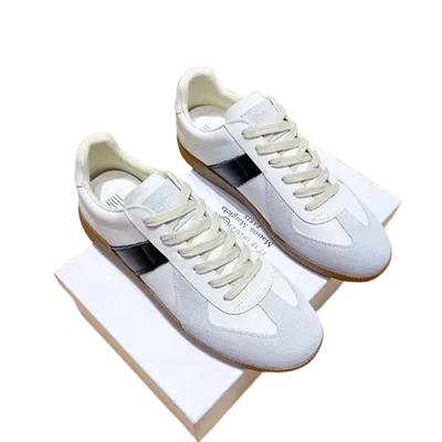 Maison Margiela Grey White Leather Suede Unisex Sneakers