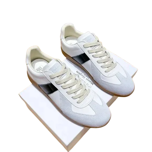 Maison Margiela Grey White Leather Suede Unisex Sneakers