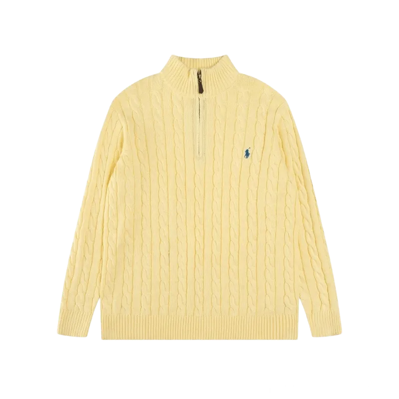 Ralph Lauren Cream Cable Knit Sweater, Unisex, Pony Logo