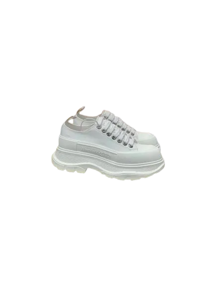 Alexander McQueen White Leather Platform Sneakers Unisex