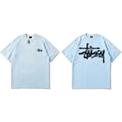 Stussy Classic Light Blue Cotton T-Shirt | Unisex Streetwear