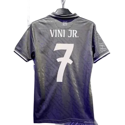 RM Soccer Jersey: VINI JR. 7 Grey Moisture-Wicking Football Shirt