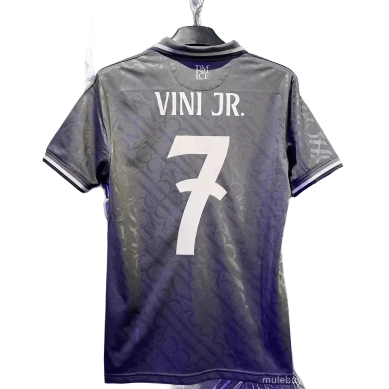 RM Soccer Jersey: VINI JR. 7 Grey Moisture-Wicking Football Shirt