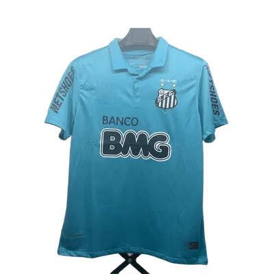 Santos FC Retro Blue Soccer Jersey: Breathable, Unisex