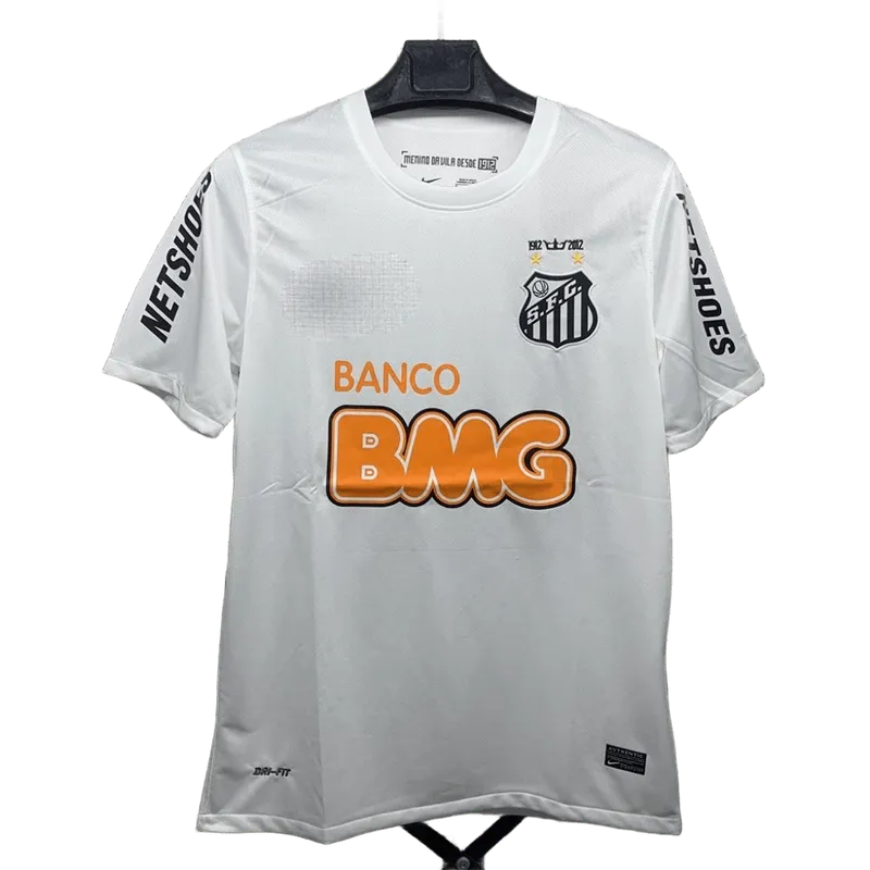 Santos FC White Football Jersey: Breathable Quick-Dry BMG