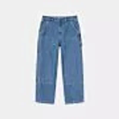 STUSSY 90s Retro Blue Denim Jeans - Straight Leg Unisex Streetwear