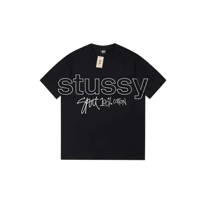 Stussy Black T-Shirt: Iconic Logo, Unisex Streetwear