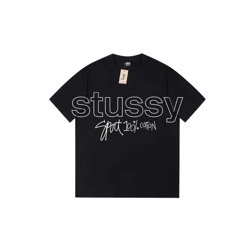 Stussy Black T-Shirt: Iconic Logo, Unisex Streetwear