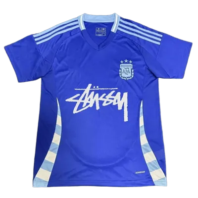Stussy Blue Football Jersey: Breathable Unisex Streetwear Top
