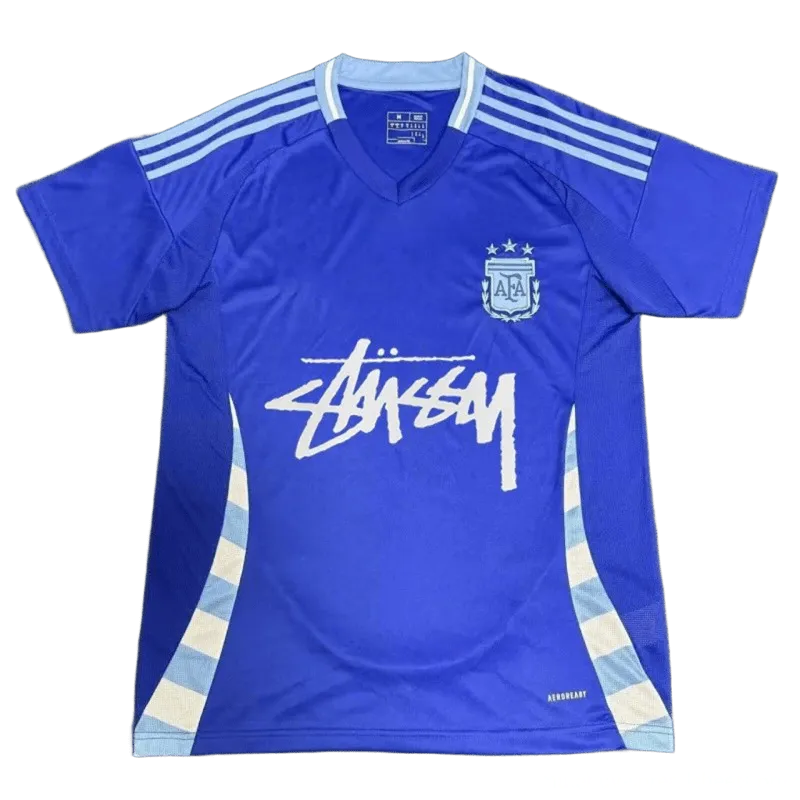 Stussy Blue Football Jersey: Breathable Unisex Streetwear Top