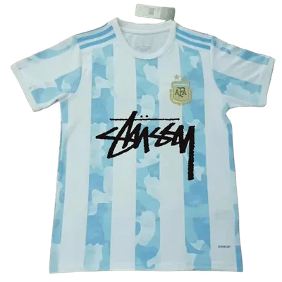 Stussy Blue White Football Jersey Breathable Quick-Dry
