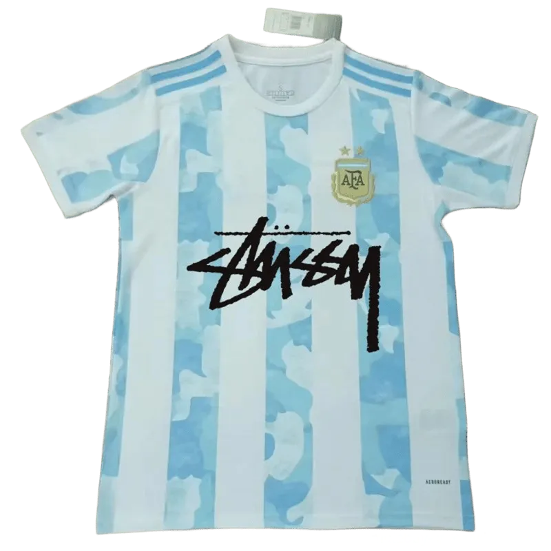 Stussy Blue White Football Jersey Breathable Quick-Dry