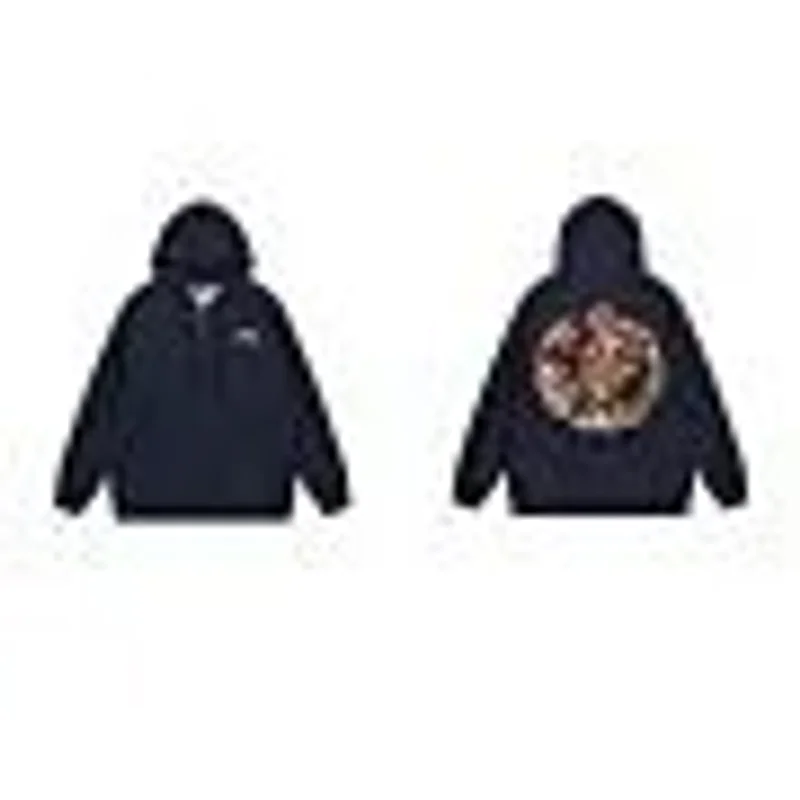 STUSSY Classic Black Hooded Jacket: Retro Windproof Cotton Streetwear