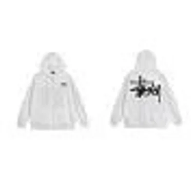 Stussy Classic Signature White Hoodie Unisex 90s Streetwear Hoodies