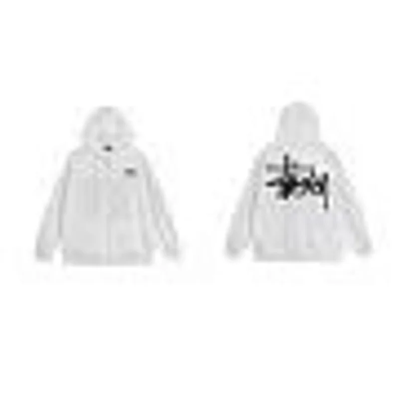 Stussy Classic Signature White Hoodie Unisex 90s Streetwear Hoodies