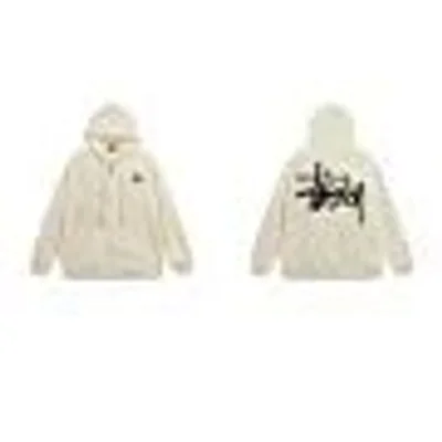 Stussy Cream Hoodie: Unisex Cotton Logo Streetwear