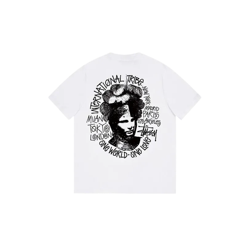Stussy White International Tribe Cotton Tee: Unisex Streetwear