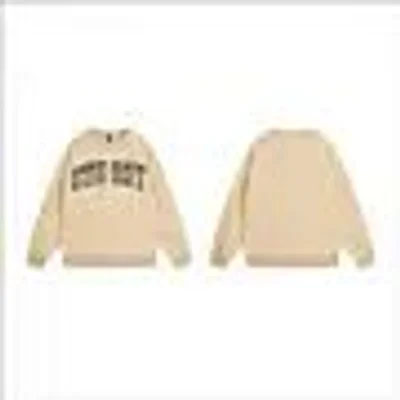 STUSSY Khaki Retro Logo Crewneck Sweatshirt - Unisex Cotton Hoodie
