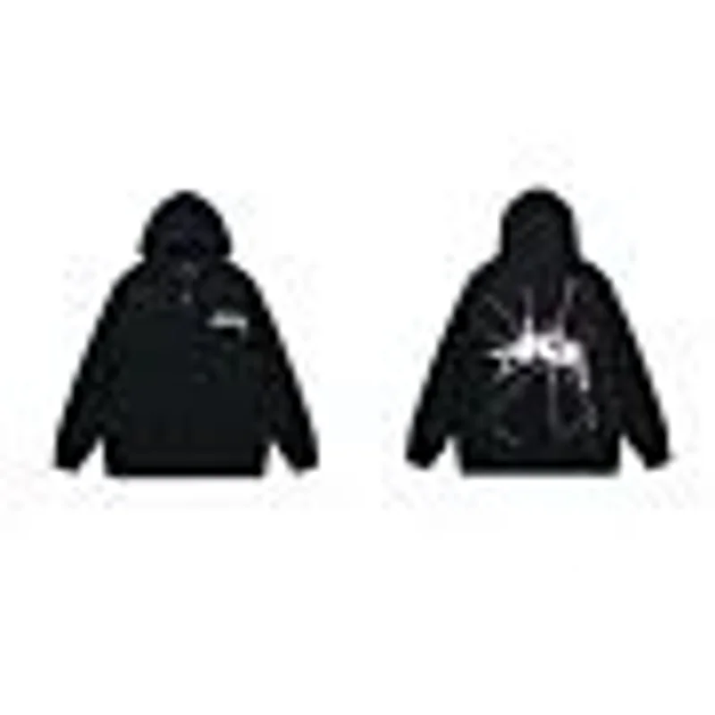 Stussy Lightning Hoodie: Black Heavyweight Cotton Unisex Streetwear