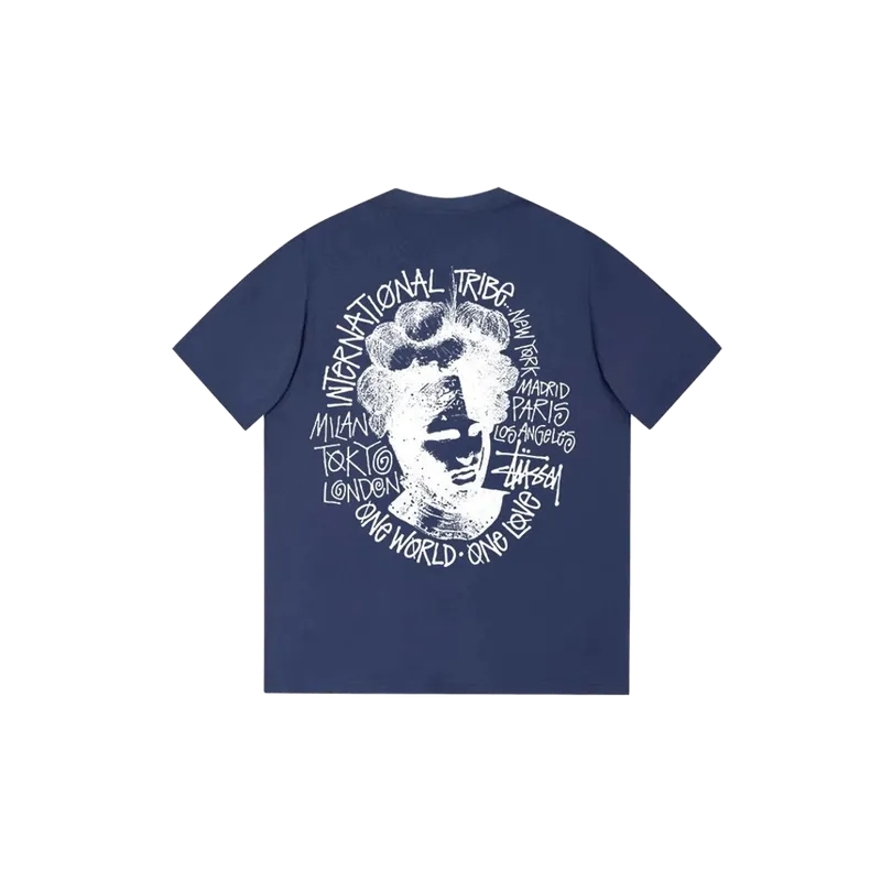 Stussy 90s Navy Cotton Tee Unisex Vintage Graphic Streetwear