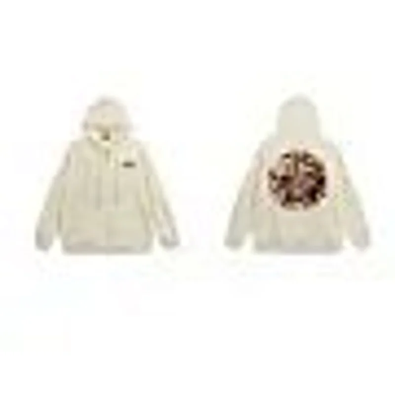 STUSSY Off-White Hoodie with Camo Print - Unisex Streetwear