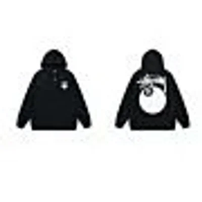 STUSSY Black Puffer Jacket: Retro 90s Street Style Hoodie