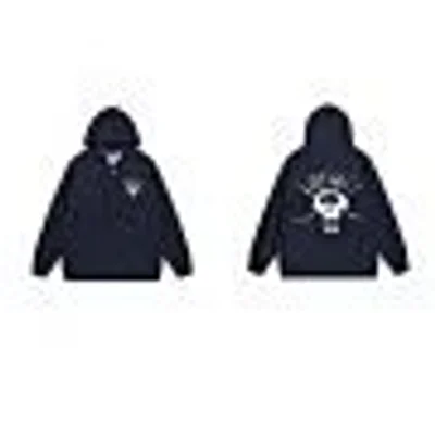 Stussy Skull Print Hoodie: Unisex Black Cotton Streetwear
