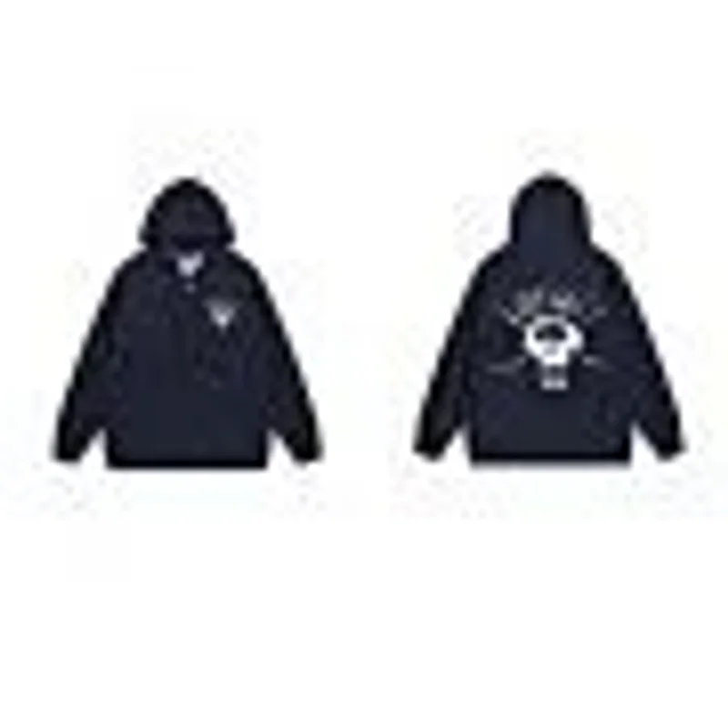 Stussy Skull Print Hoodie: Unisex Black Cotton Streetwear