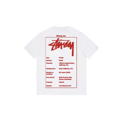 Stussy White Cotton Tee: Red Graffiti Logo Unisex Streetwear