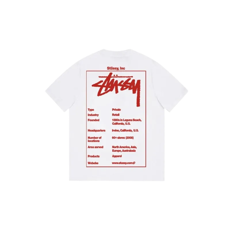 Stussy White Cotton Tee: Red Graffiti Logo Unisex Streetwear