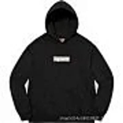 Supreme Box Logo Hoodie Black Cotton Unisex Streetwear