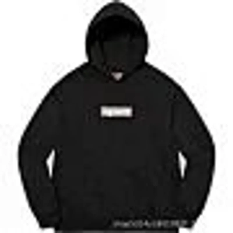 Supreme Box Logo Hoodie Black Cotton Unisex Streetwear