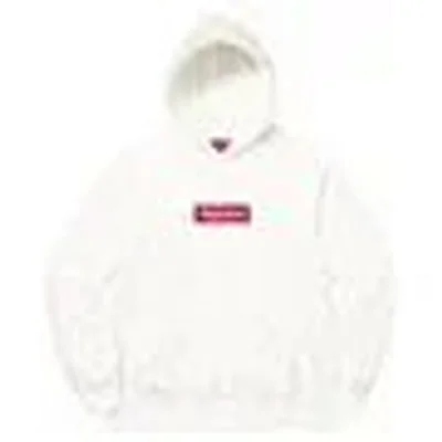 Supreme Box Logo Hoodie White Cotton Streetwear Unisex Hoodie