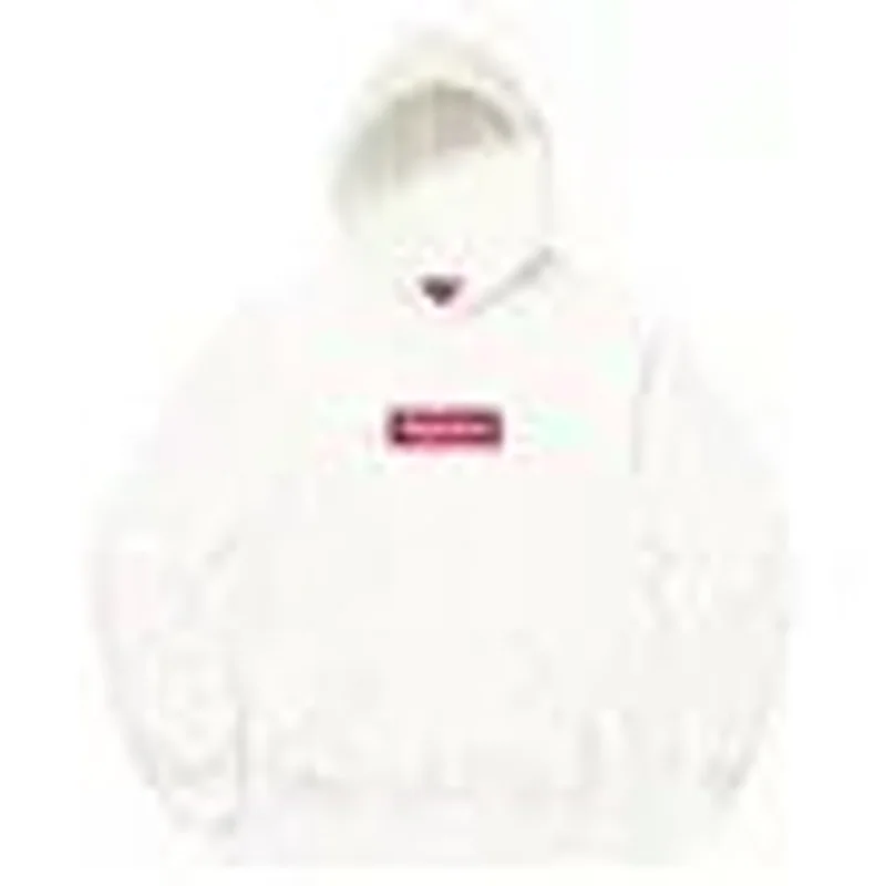 Supreme Box Logo Hoodie White Cotton Streetwear Unisex Hoodie