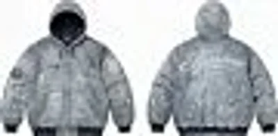 Supreme Gray Hooded Down Jacket: Winter Windproof Unisex Coat