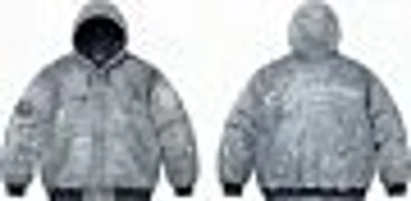 Supreme Gray Hooded Down Jacket: Winter Windproof Unisex Coat