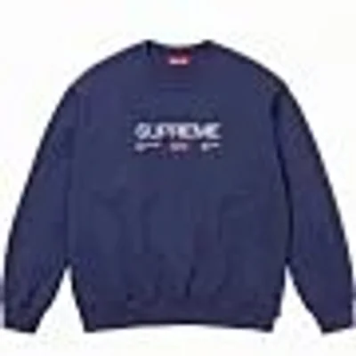 SUPREME Navy Crewneck Sweatshirt - Unisex Streetwear