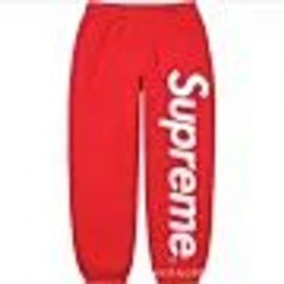 Supreme Red Jogger Pants with Side Logo - Unisex