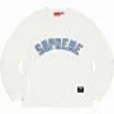 SUPREME White Crewneck Sweatshirt Unisex Streetwear Logo