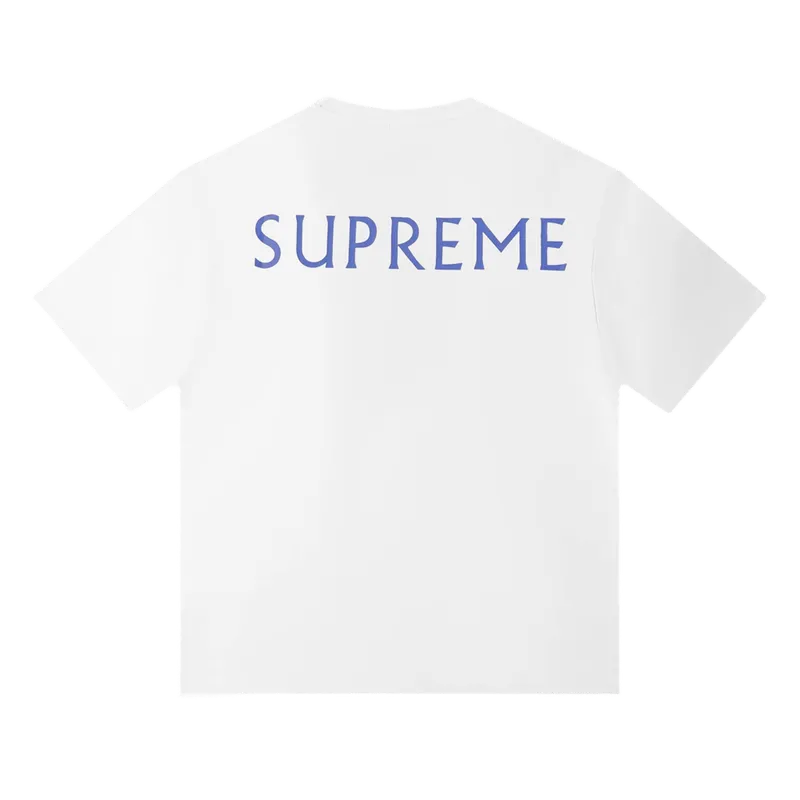 Supreme White T-Shirt: Cotton Unisex Vintage Streetwear Tee