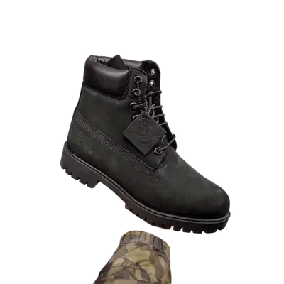Timberland Black Leather 6-Inch Work Boots Unisex