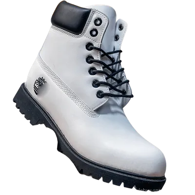 Timberland White Classic Leather Work Boots, Unisex