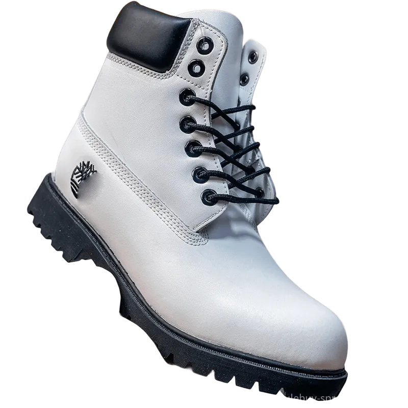 Timberland White Classic Leather Work Boots, Unisex